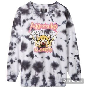 3X 22W 24W Torrid Black Pink Aggretsuko Sanrio Cozy Fleece Sweatshirt Tiedye NWT
